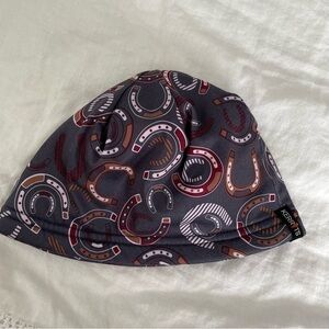Karrits Equestrian Beanie lined fleece horseshoe print grey gray
